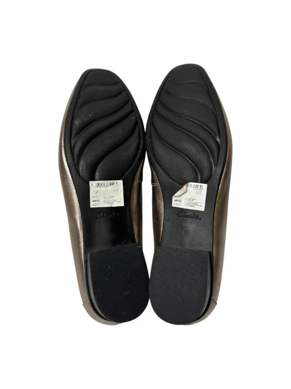 Clarks Juliet Lora Loafers Size 11 Metallic Pewter Leather Slip On